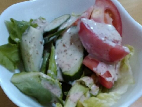 サラダ菜とレタスとトマトときゅうりのサラダ